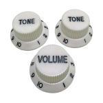 AxLabs AX-LA479A498 Strat-Style Knoppenset Metrisch Wit / Zwart (Set van 3)