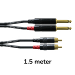 Cordial CFU1.5PC Audio Verloopkabel Stereo RCA Male naar Jack Male 1.5 Meter