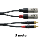 Cordial CFU3FC Audio Verloopkabel Stereo XLR Female naar RCA Male 3 Meter