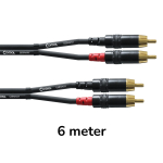 Cordial CFU6CC Audio Signaalkabel 2x RCA Male naar 2x RCA Male 6 Meter
