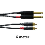 Cordial CFU6PC Audio Verloopkabel Stereo RCA Male naar Jack Male 6 Meter