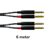 Cordial CFU6PP Audio Signaalkabel 2x Jack Male naar 2x Jack Male 6 Meter