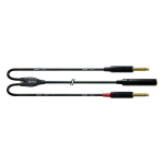 Cordial CFY0.3KPP Y-Adapterkabel Splitkabel Stereo Jack Female naar 2x Jack Male 30cm
