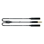 Cordial CFY0.3PGG Y-Adapterkabel Splitkabel Mono Jack Male naar 2x Jack Female 30cm