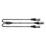 Cordial CFY0.3FMM Y-Adapterkabel Splitkabel XLR Female naar 2x XLR Male 30cm