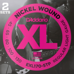 D'Addario EXL170-5TP Bassnaren 5-Snarig (45-130) 2-Pack