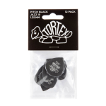 Dunlop 482P135 Tortex Pitch Black Jazz III 1.35mm Plectrum 12-Pack