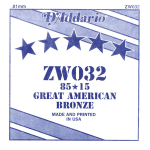 D'Addario ZW032 85/15 Bronze .032 Losse Snaar - Op = Op