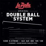 La Bella S300 Stainless Steel Bassnaren 5-Snarig Double Ball End (45-128)