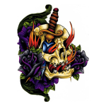 Rozanna's Violins Guitar Decal Skull & Knife - Aanbieding, op = op