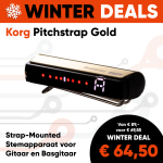 Korg Pitchstrap Strap-Mounted Stemapparaat voor Gitaar en Basgitaar Goud