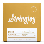 Stringjoy BB1356 Brights 80/20 Bronzen Akoestische Gitaarsnaren (13-56) Medium