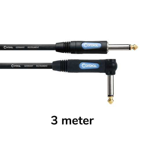 Cordial CCFI3PR Essentials Instrumentkabel Recht/Haakse Pluggen 3 Meter
