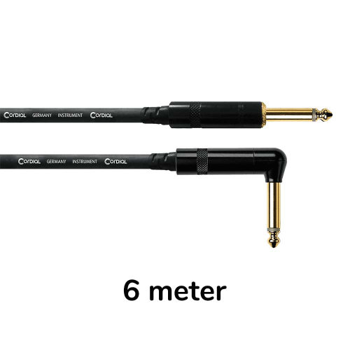 Cordial CCI6PR Gitaarkabel Vergulde Connectoren Recht/Haakse Pluggen 6 Meter