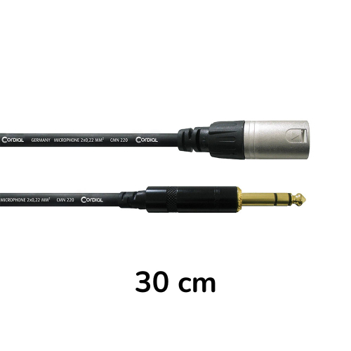 Cordial CFM0.3MV Audiokabel Stereo Jack Male naar XLR Male 30cm