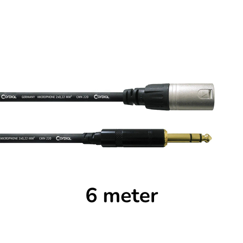 Cordial CFM6MV Audiokabel Stereo Jack Male naar XLR Male 6 Meter