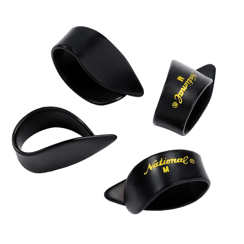 D'Addario NP7B-04 National Celluloid Duimplectrums Medium Zwart 4-Pack
