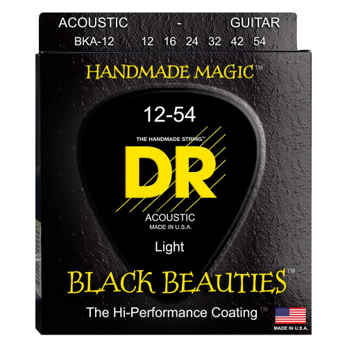 DR Strings BKA-12 Black Beauties Gecoate Akoestische Gitaarsnaren (12-54)