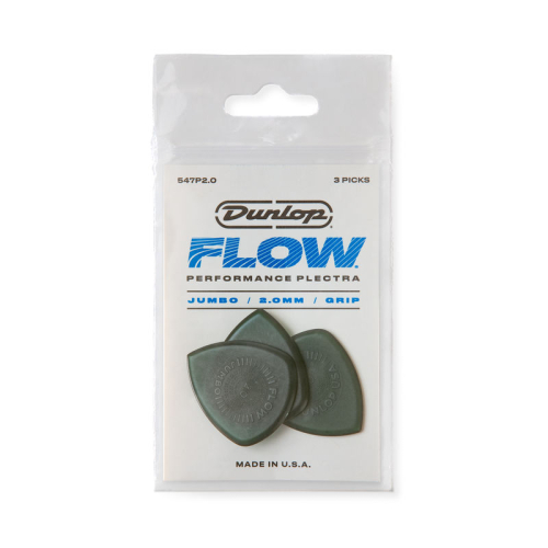 Dunlop 547P200 Flow Jumbo Grip 2.0mm Plectrum 3-Pack