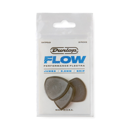 Dunlop 547P300 Flow Jumbo Grip 3.0mm Plectrum 3-Pack