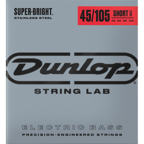 Dunlop DBSBS45105S Super Bright Stainless Steel Bassnaren Short Scale (45-105)