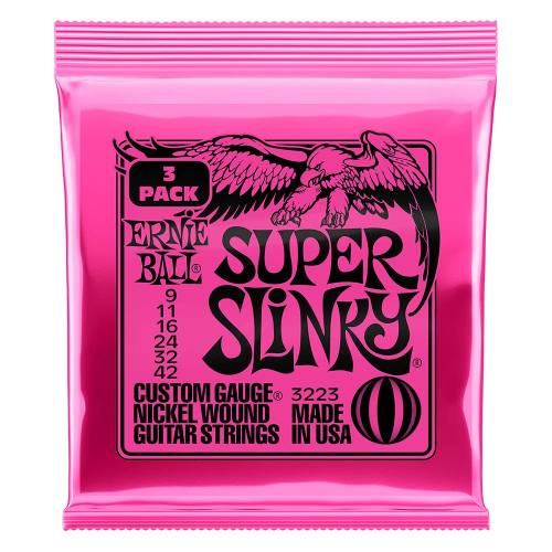 Ernie Ball 3223 (2223) Super Slinky Snaren voor Elektrische Gitaar (9-42) 3-Pack