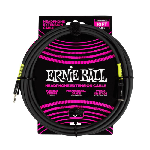 Ernie Ball 6424 Hoofdtelefoon Verlengkabel 3 Meter Minijack 3.5mm naar 3.5mm 