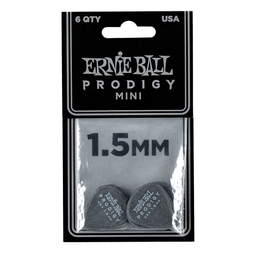 Ernie Ball 9200 Prodigy Mini Plectrums 1.5mm Zwart 6-Pack