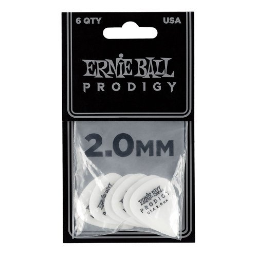 Ernie Ball 9202 Prodigy Standaard Plectrums 2.0mm Wit 6-Pack