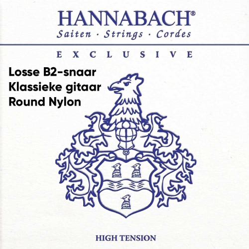 Hannabach EXCL2HT Exclusive Series Round Nylon Losse Klassieke B2-Snaar - Hoge Spanning