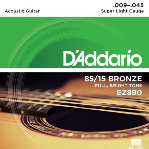 D'Addario EZ890 Akoestische / Western Snaren Super Light (9-45)