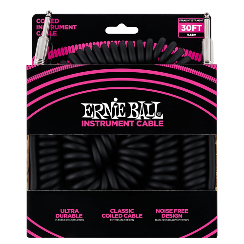 Ernie Ball 6044 Gekrulde Gitaarkabel 9 Meter Zwart