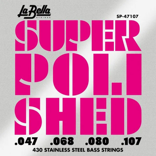 La Bella SP-47107 Super Polished Flatwound Bassnaren (47-107)