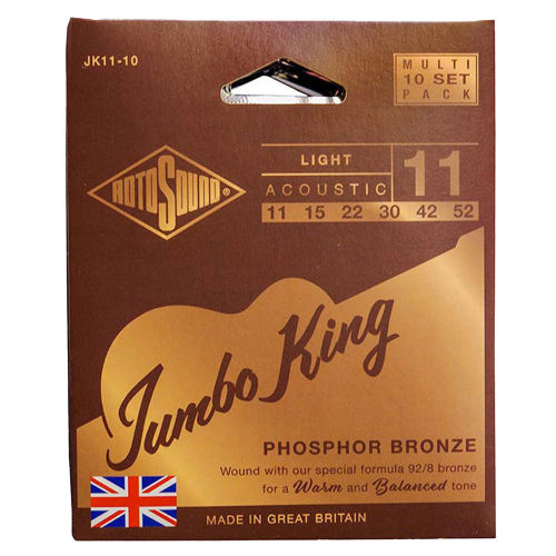 Rotosound JK11-10 Jumbo King Akoestische Gitaarsnaren (11-52) 10-Pack