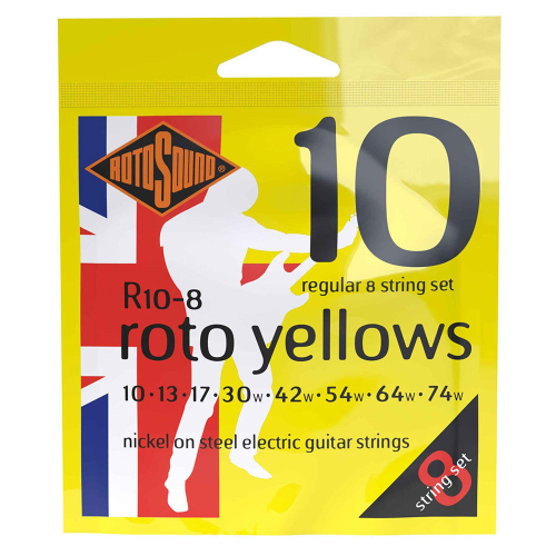 Rotosound R10-8 Yellows Gitaarsnaren voor 8-Snarige Elektrische Gitaar (10-74)