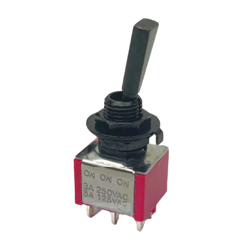 Allparts EP-0080-003 DPDT Miniswitch 3-Standenschakelaar On-On-On Zwart