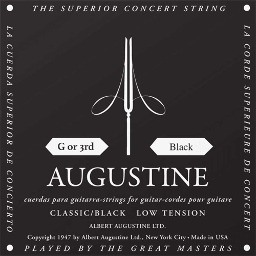 Augustine Black Losse Clear Nylon G3-Snaar - Normale Spanning