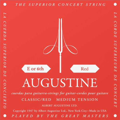 Augustine Red Losse Silverwound Lage E6-Snaar - Medium Spanning