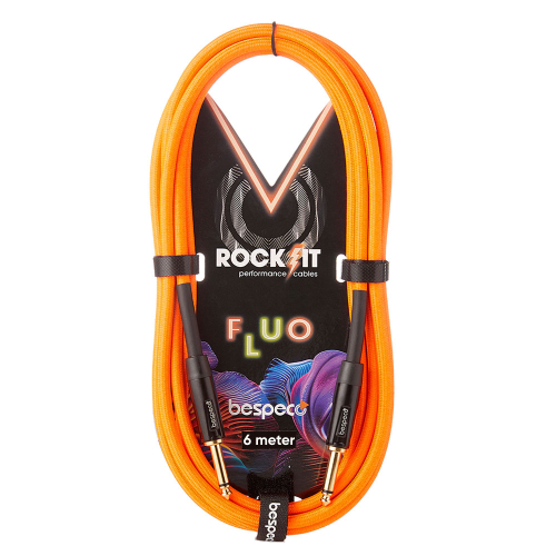 Bespeco RKJJ600FOR Rock-It Fluo Series Fluo Oranje Gitaarkabel 6 Meter