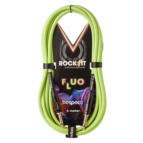 Bespeco RKJJ600FYE Rock-It Fluo Series Fluo Geel Gitaarkabel 6 Meter