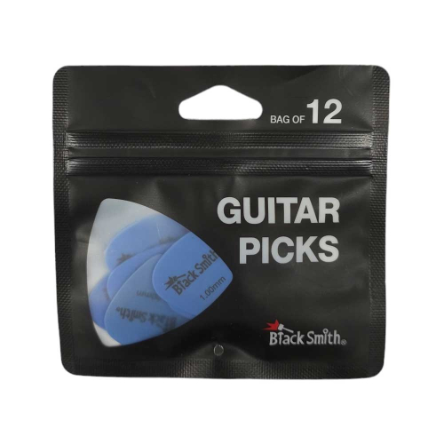 Blacksmith SDP010BE-H Delrin Standaard 1.0mm Plectrums Blauw 12-pack
