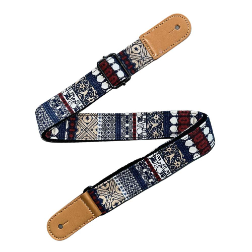 CLXmusic CWUS11 Geweven Ukulele Band Rood/Wit/Blauw/Crème (Motief 1)