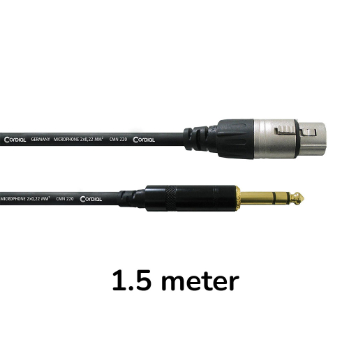 Cordial CFM1.5FV Audiokabel Stereo Jack Male naar XLR Female 1.5 Meter