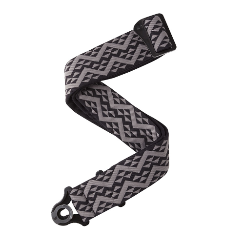 D'Addario 50BAL03 Auto Lock Gevoerde Gitaarband Black Padded Geometric