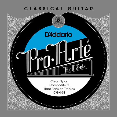 D'Addario CGH-3T Treble Set Clear Nylon Composiete G - Hoge Spanning