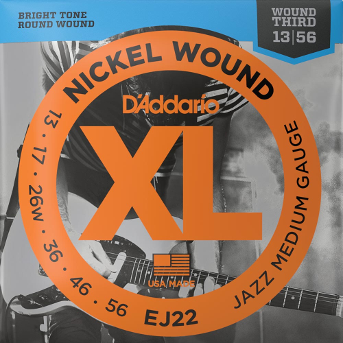 D'Addario EJ22 Nickel Wound Jazz Snaren voor Elektrische Gitaar (13-56)