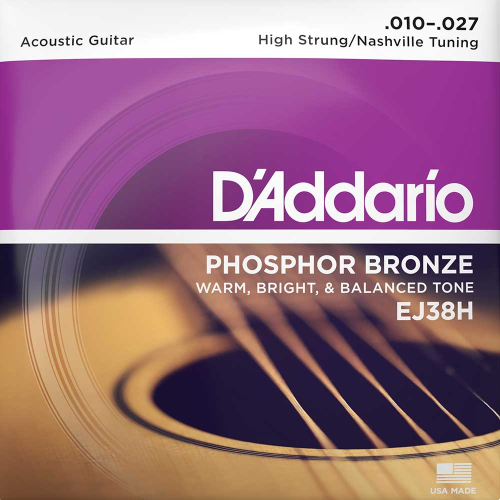 D'Addario EJ38H High Strung Nashville Akoestische Gitaarsnaren (10-27)