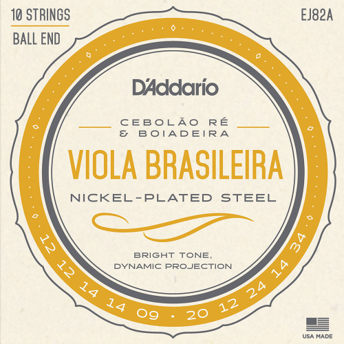 D'Addario EJ82A Viola Brasileira Snaren voor Cebolão Re en Boiadeira Tuning