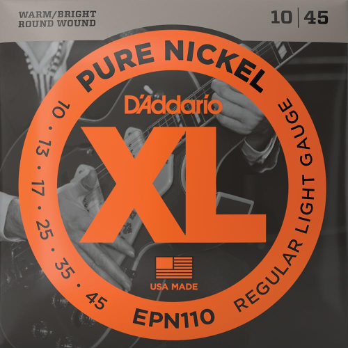 D'Addario EPN110 Pure Nickel Snaren voor Elektrische Gitaar (10-45)