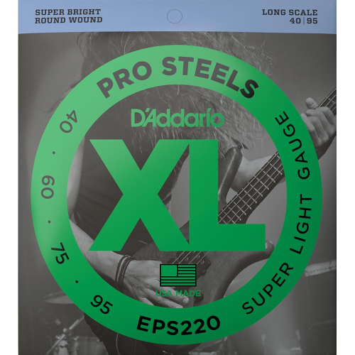 D'Addario EPS220 ProSteels Bassnaren (40-95) Super Light